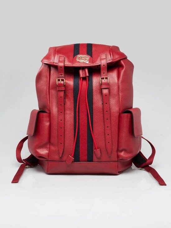 Gucci Red Leather Ophidia Medium Backpack Bag main image 8